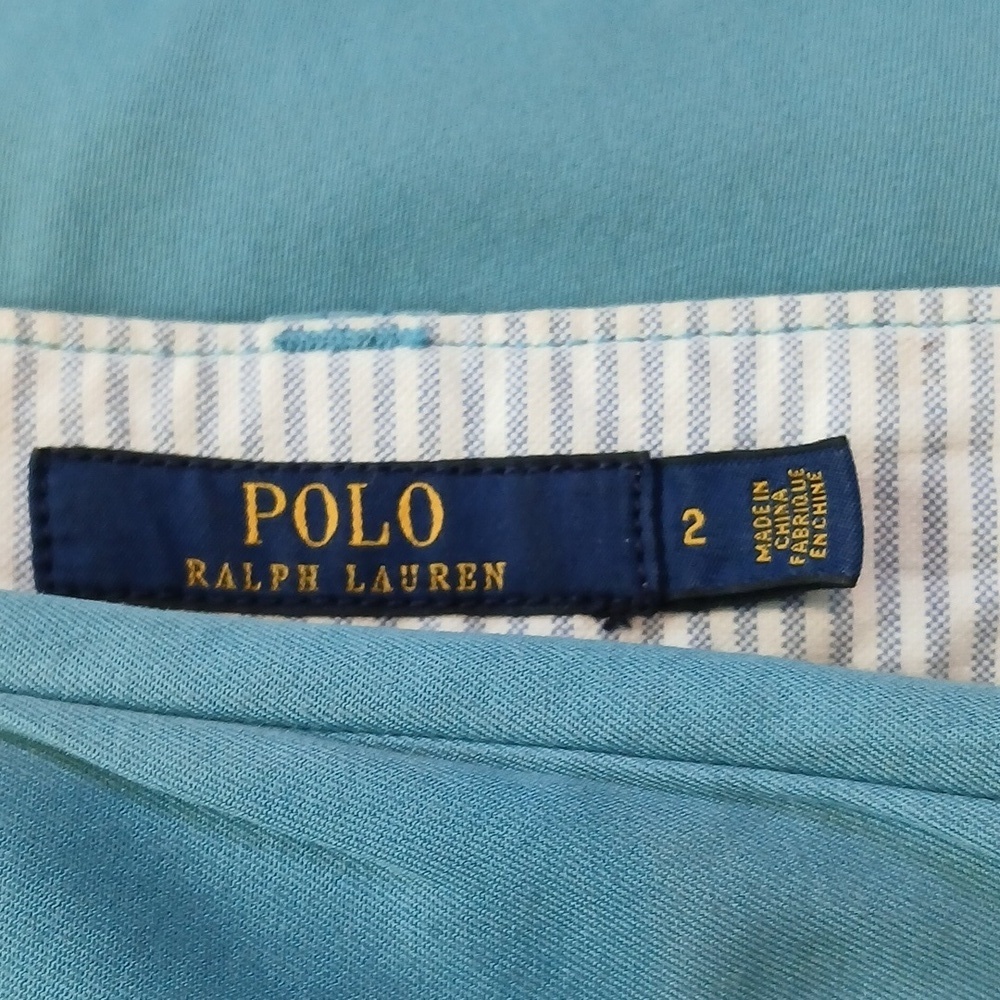 Ralph Lauren Polo Blue Teal Cotton Straight Leg Chino Pants Size 2 - Picture 8 of 9